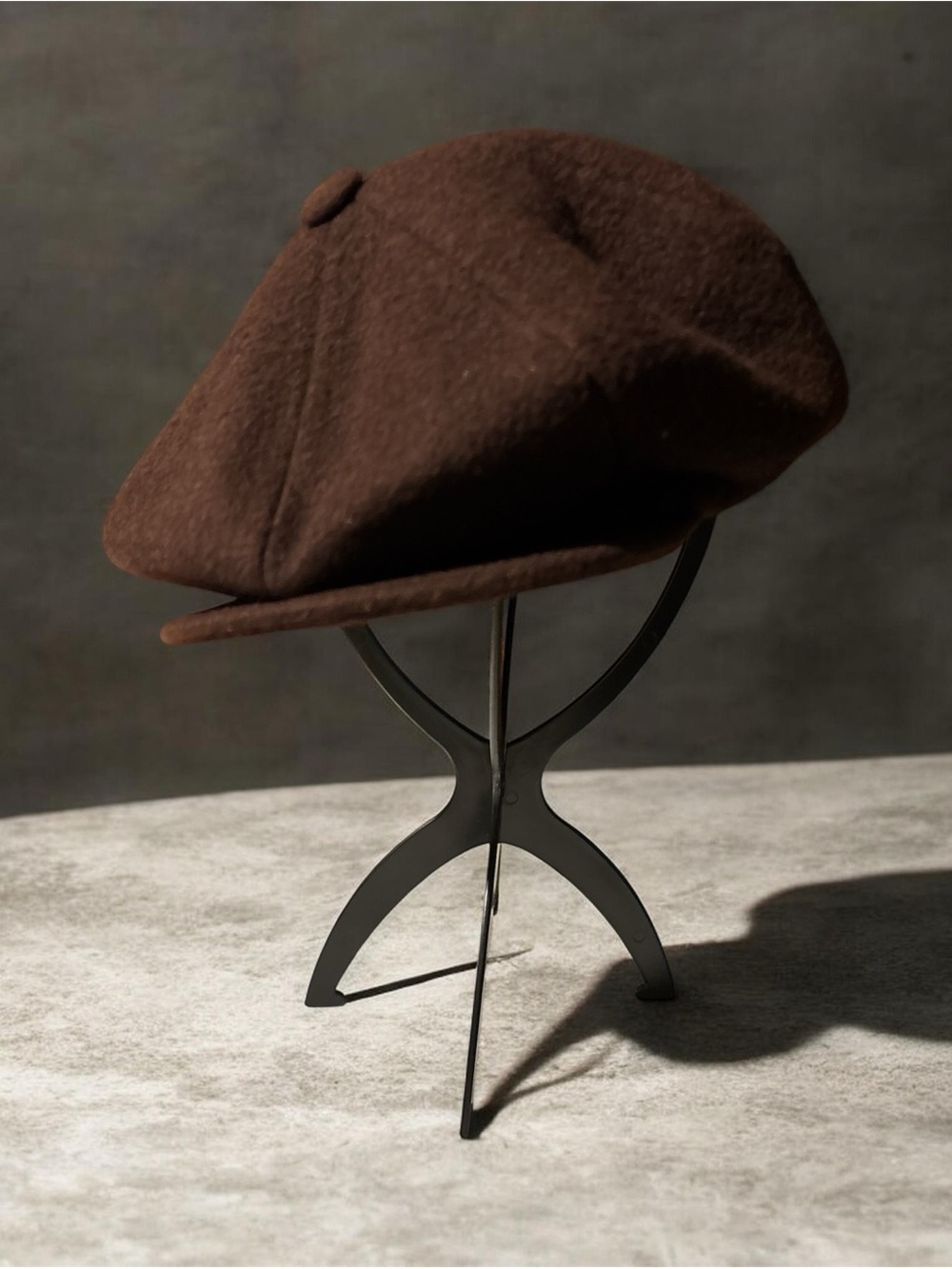 Classic Brown Wool Newsboy Cap